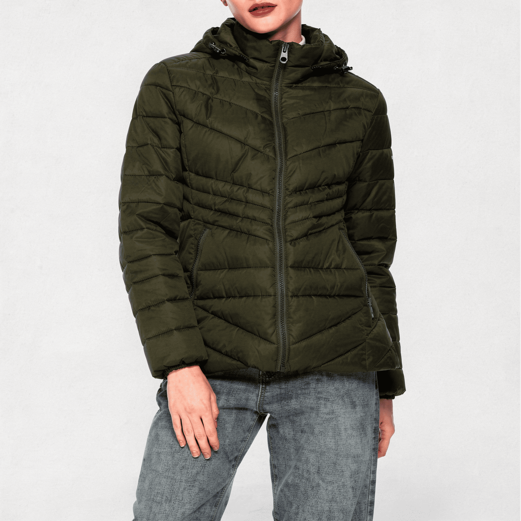 Jaqueta Puffer Feminina com Capuz Scaliny